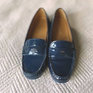 Coach Odette Navy Patent Leather Loafer.